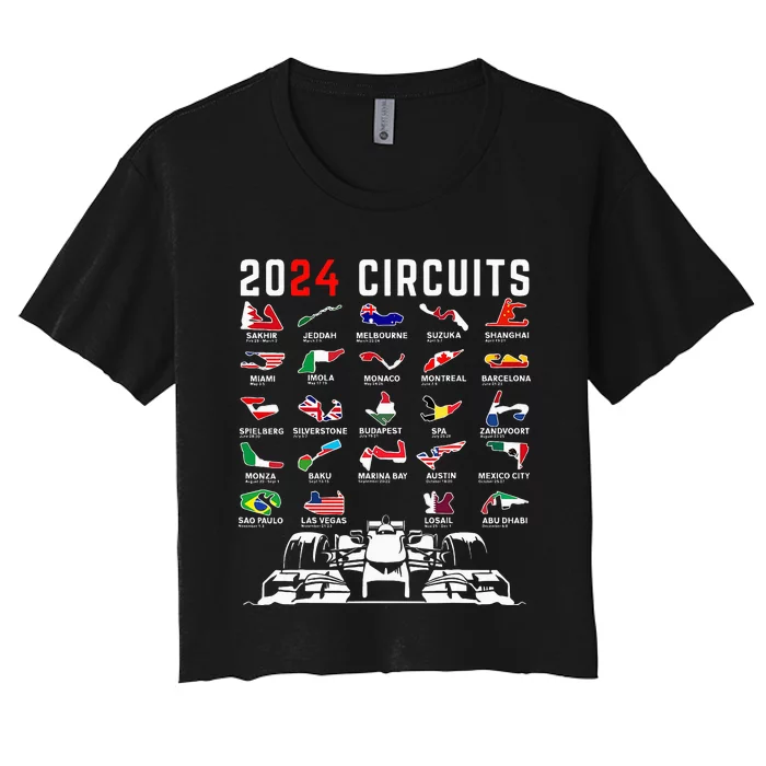 2024 Formula Racing Track Formula Race Formula Car Fan Women's Crop Top Tee