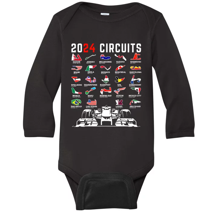 2024 Formula Racing Track Formula Race Formula Car Fan Baby Long Sleeve Bodysuit