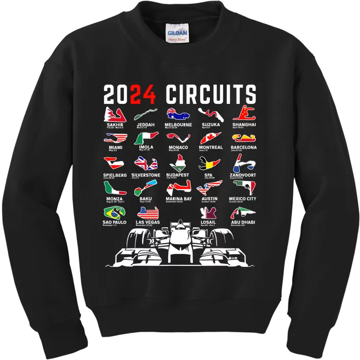 2024 Formula Racing Track Formula Race Formula Car Fan Kids Sweatshirt