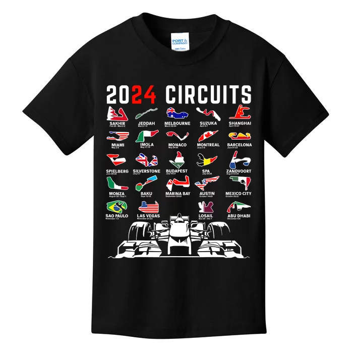 2024 Formula Racing Track Formula Race Formula Car Fan Kids T-Shirt