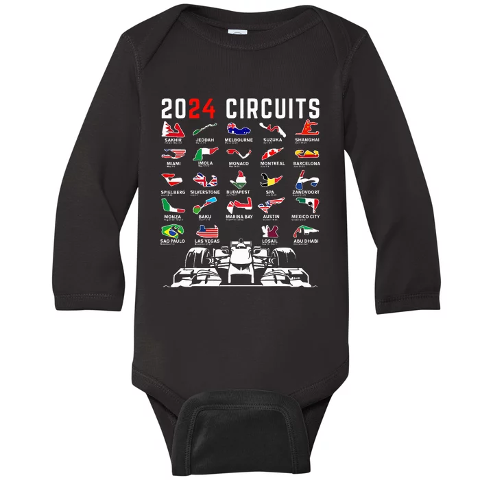 2024 Formula Racing Track Formula Race Formula Car Fan Baby Long Sleeve Bodysuit