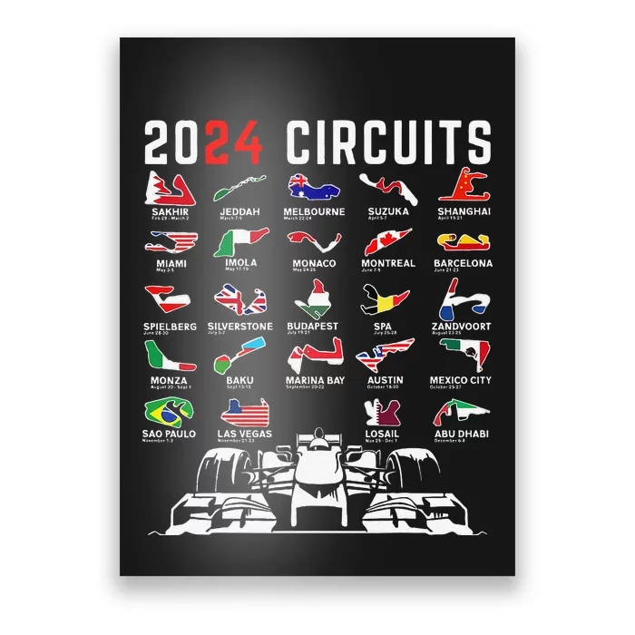 2024 Formula Racing Track Formula Race Formula Car Fan Poster