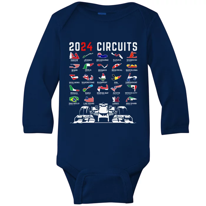 2024 Formula Racing Track Formula Race Formula Car Fan Baby Long Sleeve Bodysuit