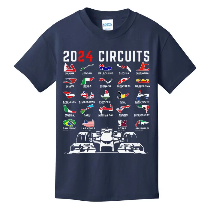 2024 Formula Racing Track Formula Race Formula Car Fan Kids T-Shirt