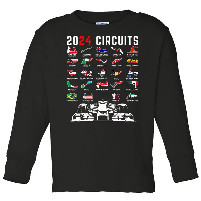 2024 Formula Racing Track Formula Race Formula Car Fan Toddler Long Sleeve Shirt