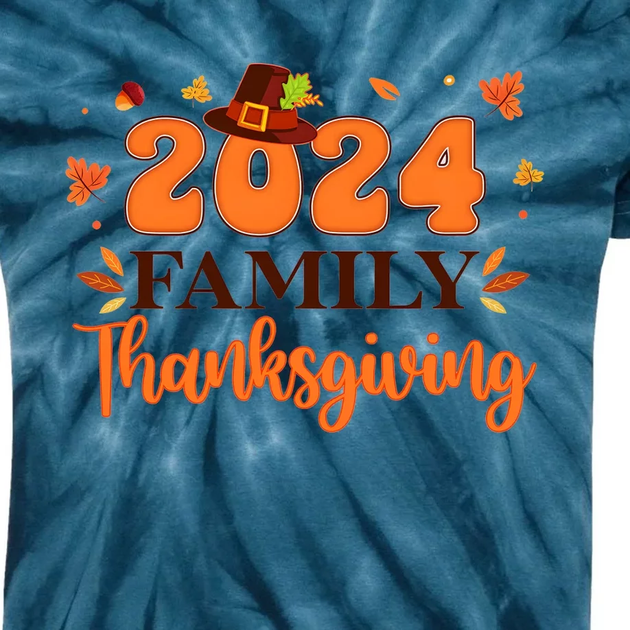 2024 Family Thanksgiving Fall Autumn Kids Tie-Dye T-Shirt