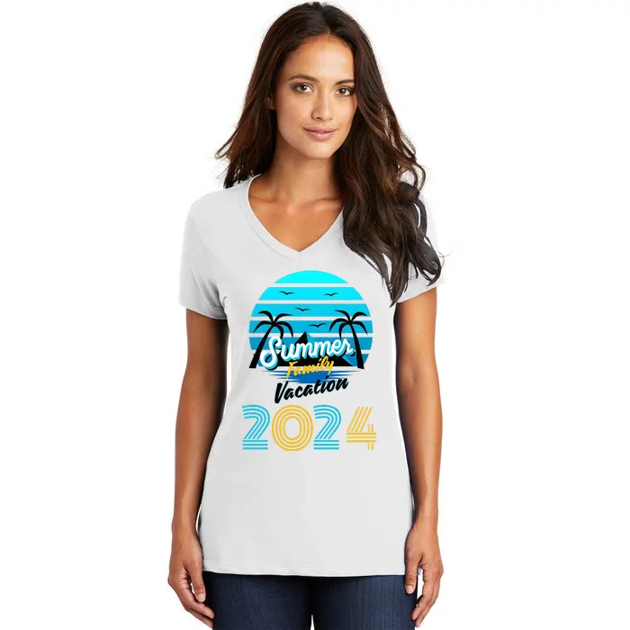 2024 Family Vacation Cruise Matching Trip Women's V-Neck T-Shirt