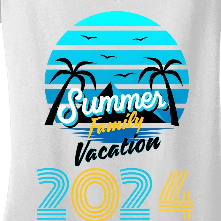 2024 Family Vacation Cruise Matching Trip Women's V-Neck T-Shirt