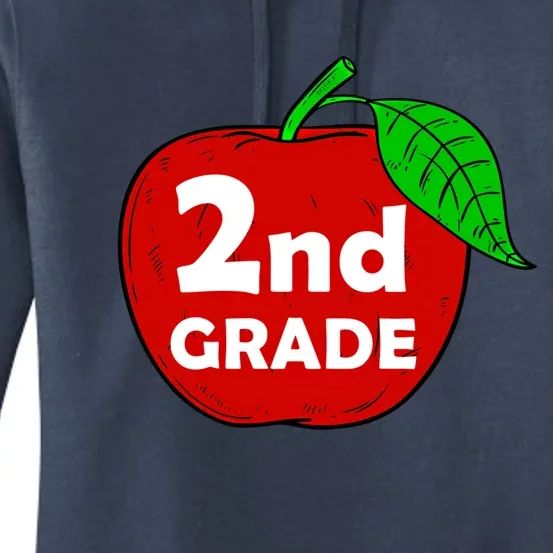 2Nd Grade Apple Teacher Gift Graphic Second Grade Gift Women's Pullover Hoodie