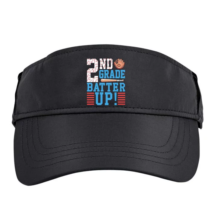 2nd Grade Back To School 2nd Grade Batter Up Baseball Adult Drive Performance Visor