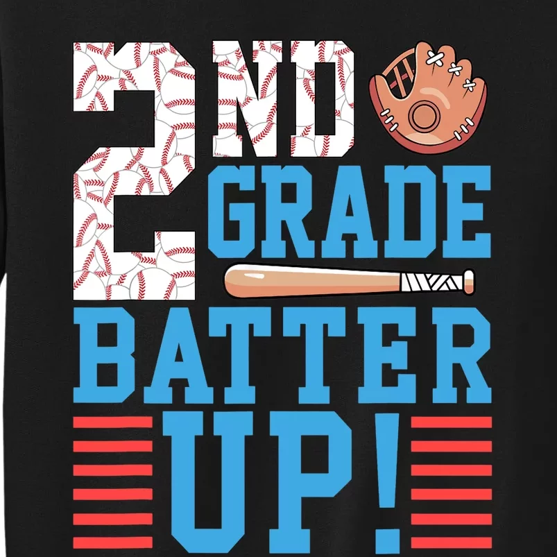 2nd Grade Back To School 2nd Grade Batter Up Baseball Tall Sweatshirt