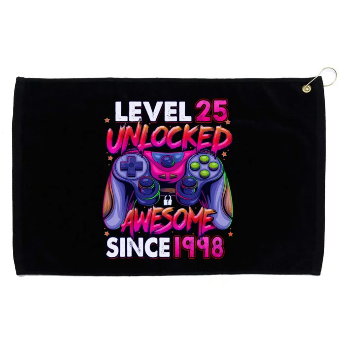 25th Gaming Birthday gift Level 25 Unlocked Awesome Video Game 1998 Birthday Grommeted Golf Towel