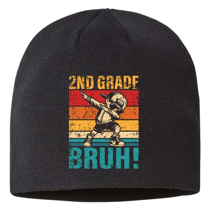 2nd Grade Bruh Dabbing Boy Second Grade Squad Boy Student 8 1/2in Sustainable Knit Beanie