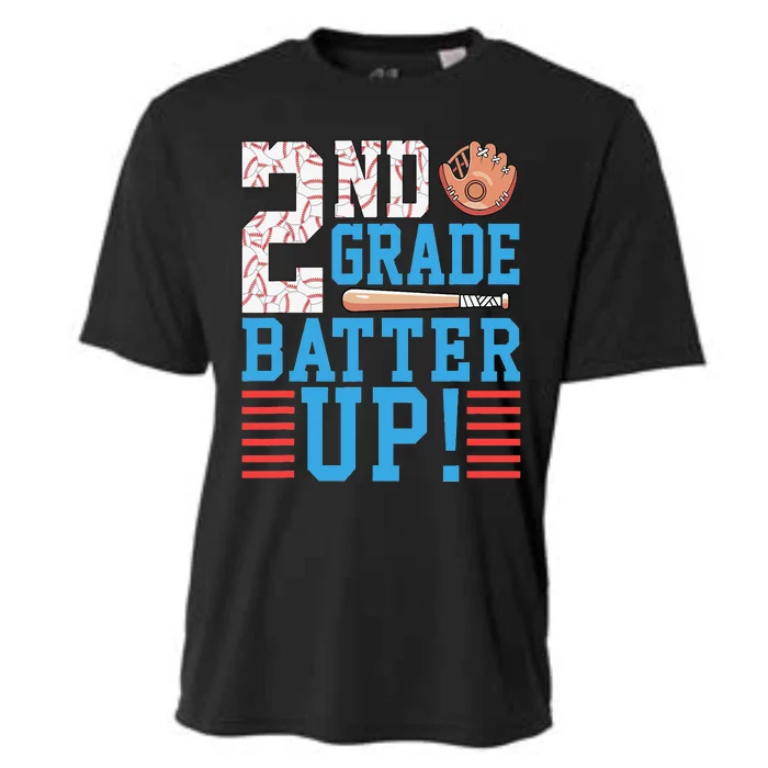 2nd Grade Back To School 2nd Grade Batter Up Baseball Cooling Performance Crew T-Shirt