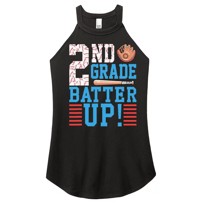 2nd Grade Back To School 2nd Grade Batter Up Baseball Women’s Perfect Tri Rocker Tank