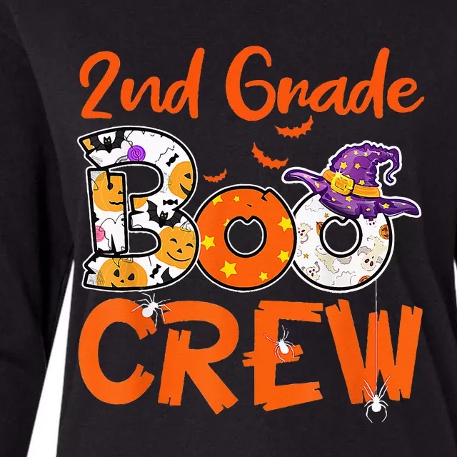 2nd Grade Boo Crew Halloween Gifts Teachers Students Costume Womens Cotton Relaxed Long Sleeve T-Shirt