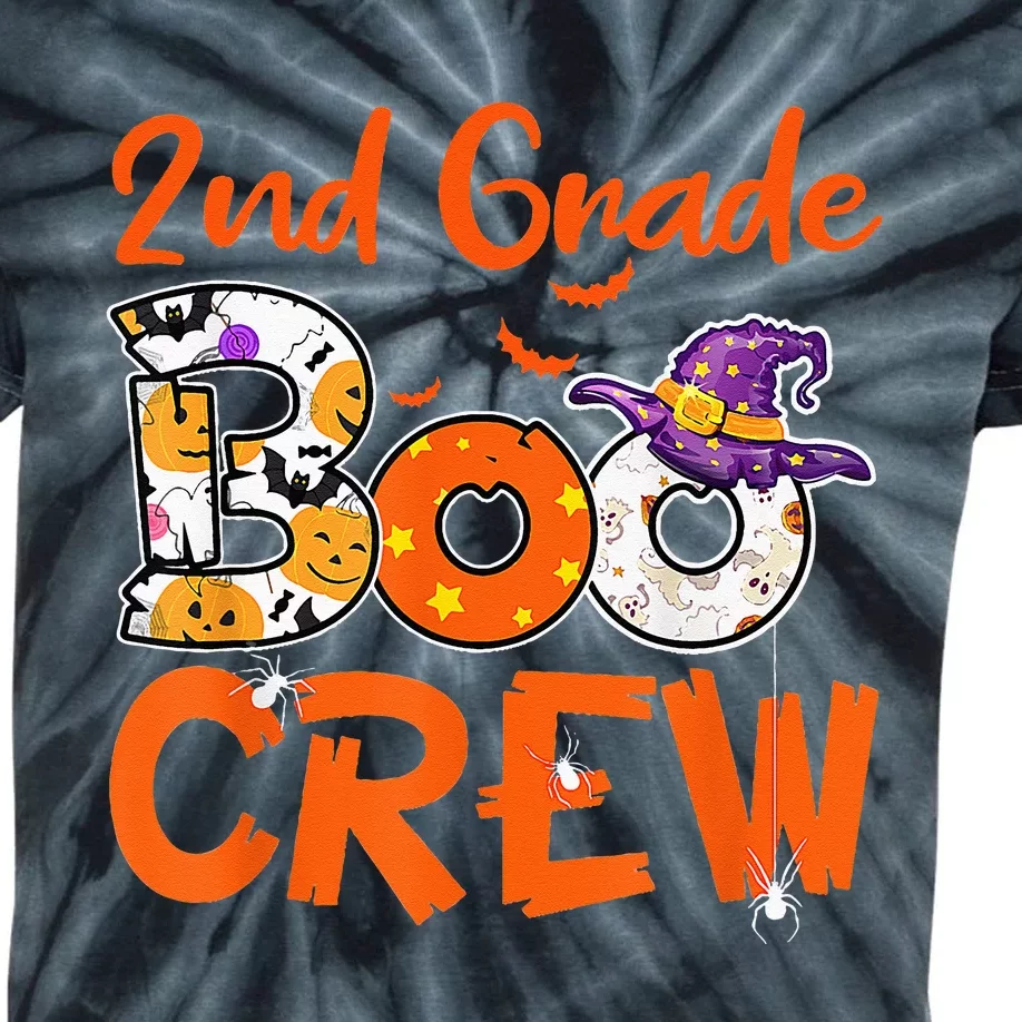 2nd Grade Boo Crew Halloween Gifts Teachers Students Costume Kids Tie-Dye T-Shirt