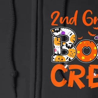 2nd Grade Boo Crew Halloween Gifts Teachers Students Costume Full Zip Hoodie