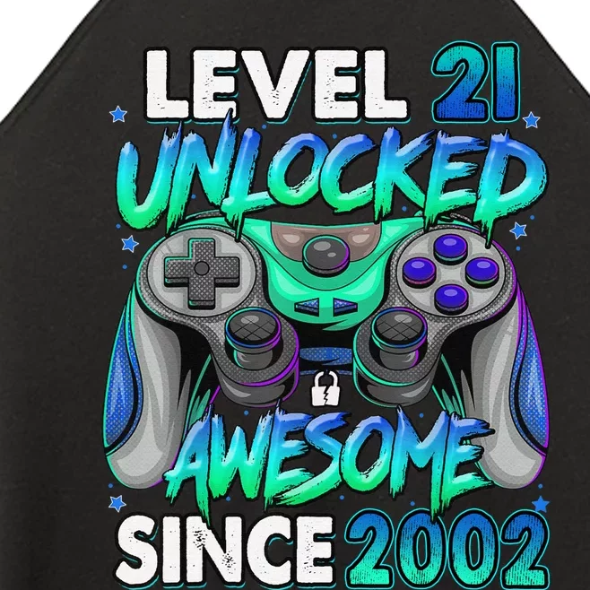 21st Gaming Birthday gift Level 21 Unlocked Awesome Video Game 2002 Birthday Women’s Perfect Tri Rocker Tank