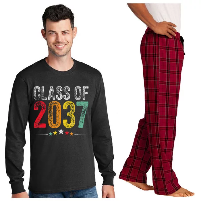 2037 Graduation Class Of 2037 Grow With Me Retro Long Sleeve Pajama Set