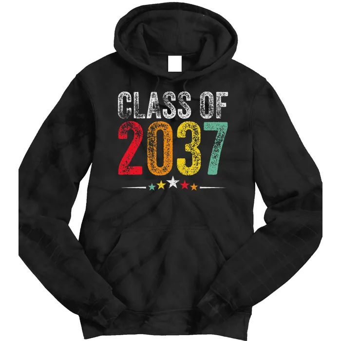 2037 Graduation Class Of 2037 Grow With Me Retro Tie Dye Hoodie