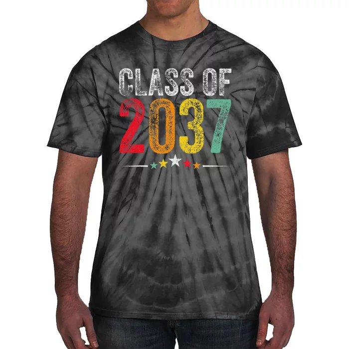 2037 Graduation Class Of 2037 Grow With Me Retro Tie-Dye T-Shirt