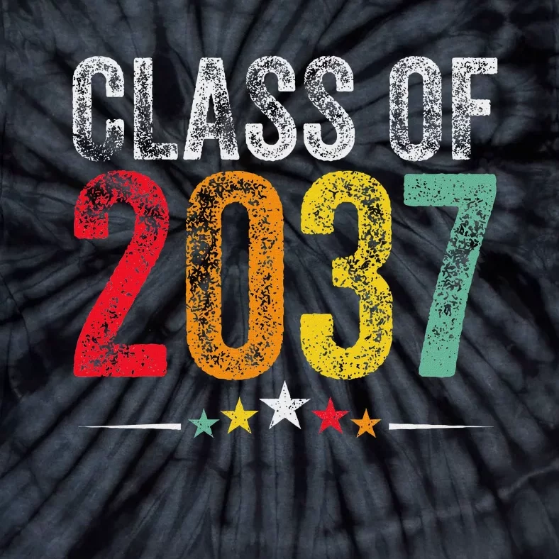 2037 Graduation Class Of 2037 Grow With Me Retro Tie-Dye T-Shirt