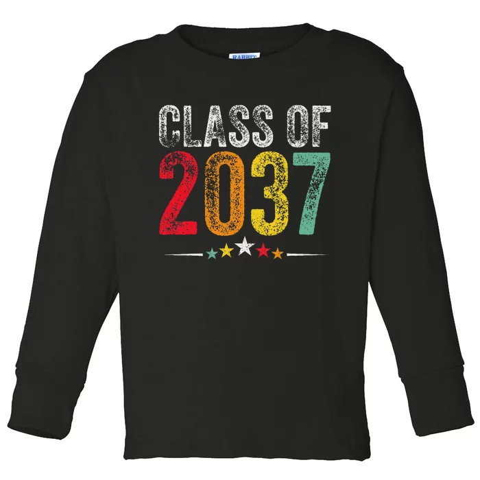 2037 Graduation Class Of 2037 Grow With Me Retro Toddler Long Sleeve Shirt