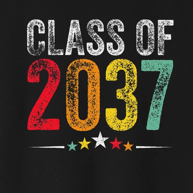 2037 Graduation Class Of 2037 Grow With Me Retro Women's Crop Top Tee