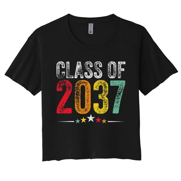 2037 Graduation Class Of 2037 Grow With Me Retro Women's Crop Top Tee