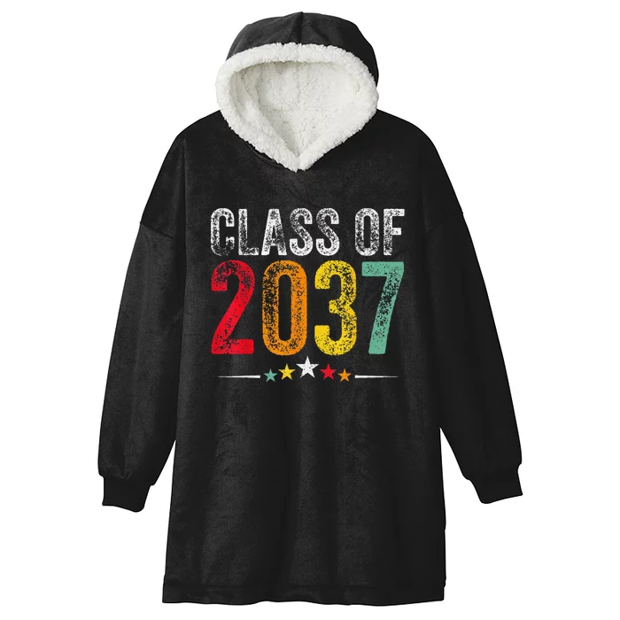 2037 Graduation Class Of 2037 Grow With Me Retro Hooded Wearable Blanket