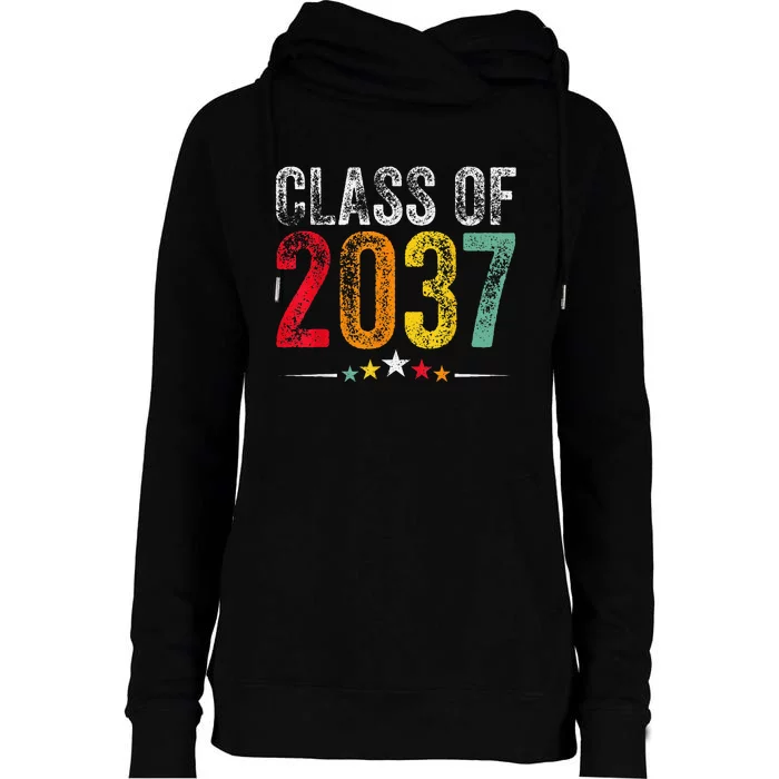 2037 Graduation Class Of 2037 Grow With Me Retro Womens Funnel Neck Pullover Hood