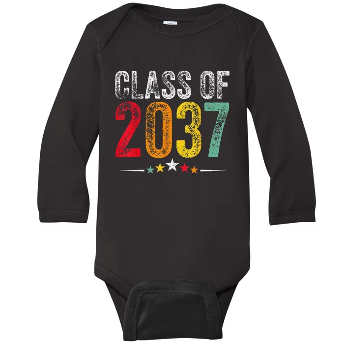 2037 Graduation Class Of 2037 Grow With Me Retro Baby Long Sleeve Bodysuit