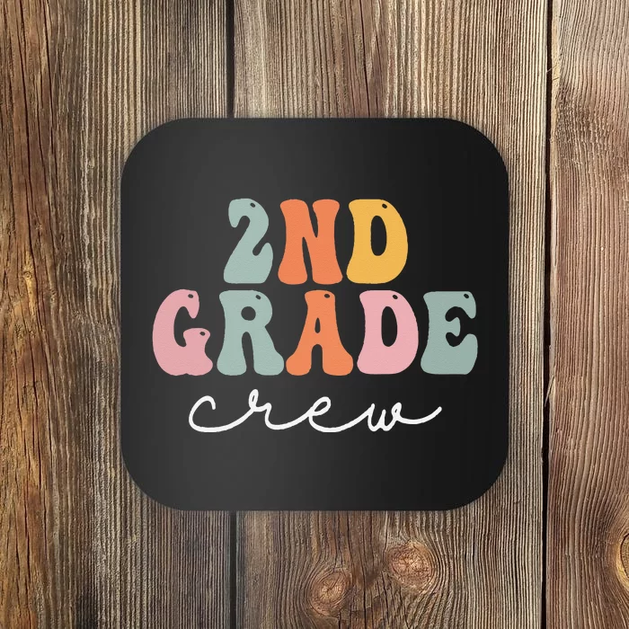 2nd Grade Crew Retro Groovy Women Happy First Day Of School Coaster