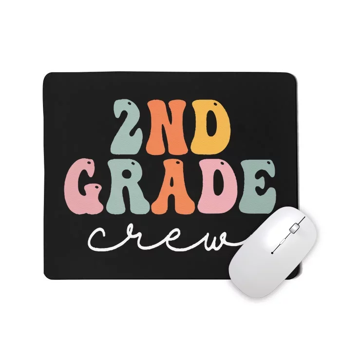 2nd Grade Crew Retro Groovy Women Happy First Day Of School Mousepad