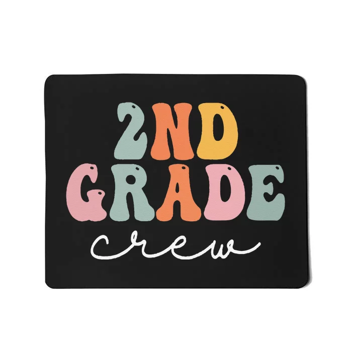 2nd Grade Crew Retro Groovy Women Happy First Day Of School Mousepad