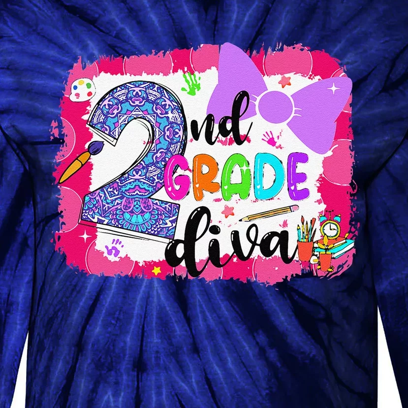 2nd Grade Diva First Day Of School Clothes Tie-Dye Long Sleeve Shirt