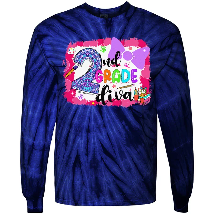 2nd Grade Diva First Day Of School Clothes Tie-Dye Long Sleeve Shirt