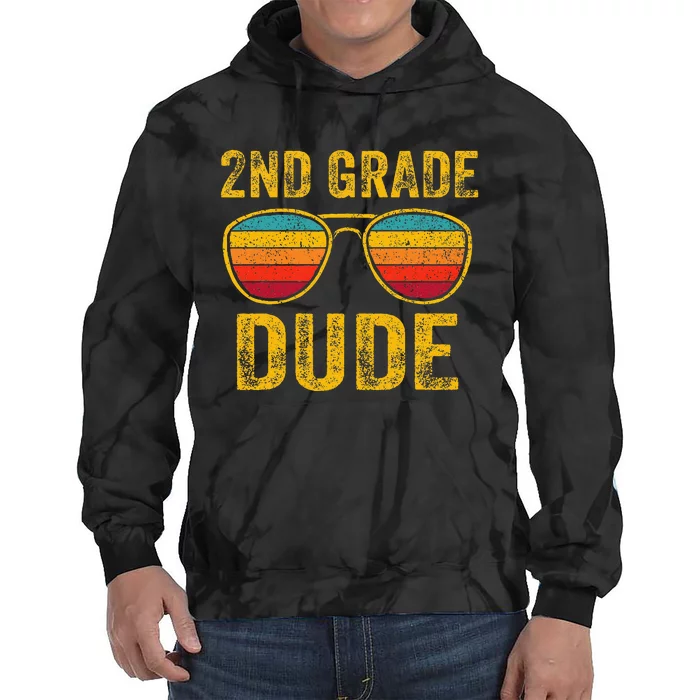 2nd Grade Dude Back To School Second Grade Students Tie Dye Hoodie