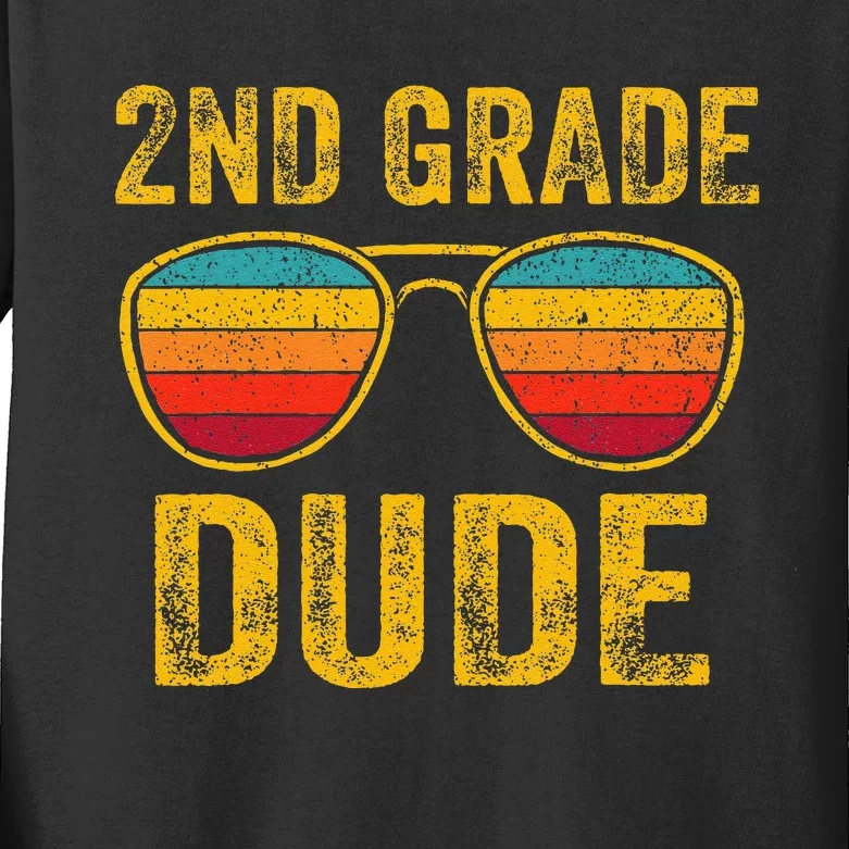 2nd Grade Dude Back To School Second Grade Students Kids Long Sleeve Shirt