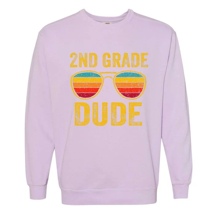 2nd Grade Dude Back To School Second Grade Students Garment-Dyed Sweatshirt