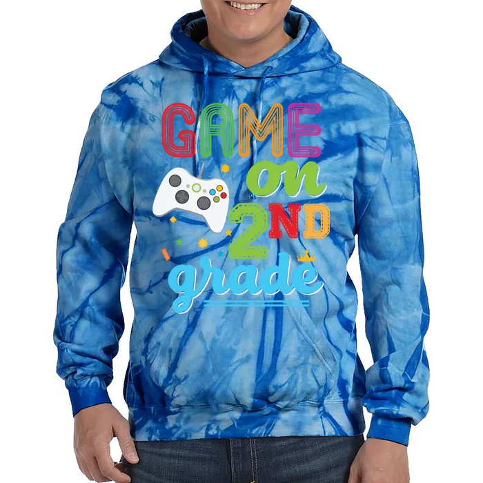 2Nd Grade Game On Second Video Controller Teacher Gift Tie Dye Hoodie