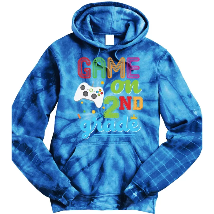 2Nd Grade Game On Second Video Controller Teacher Gift Tie Dye Hoodie