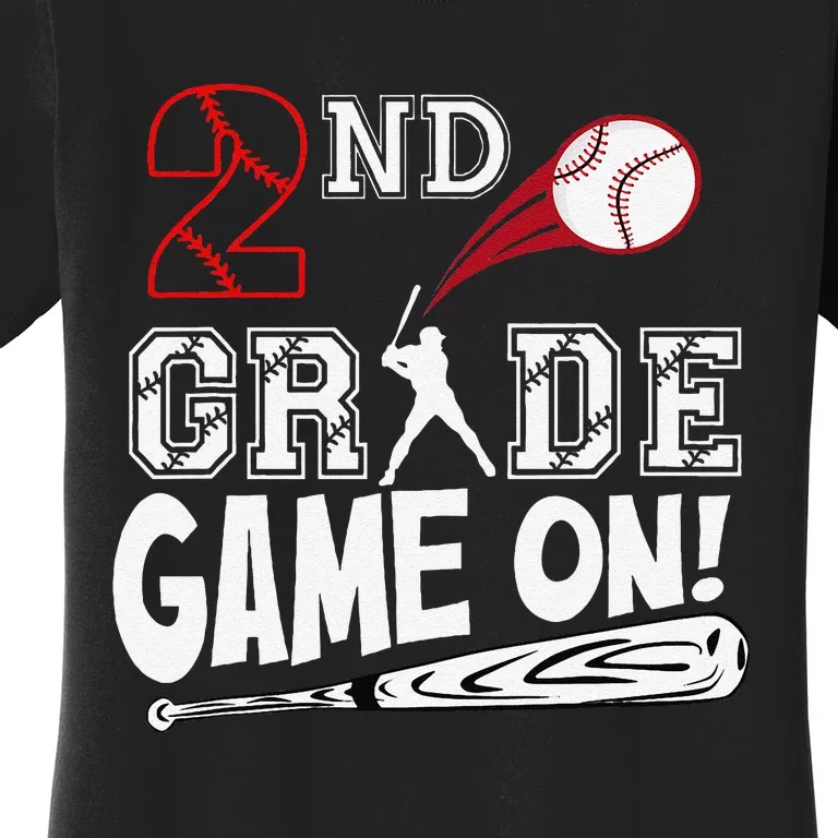 2nd Grade Game On First Day Of School Baseball Second Grade Gift Women's T-Shirt