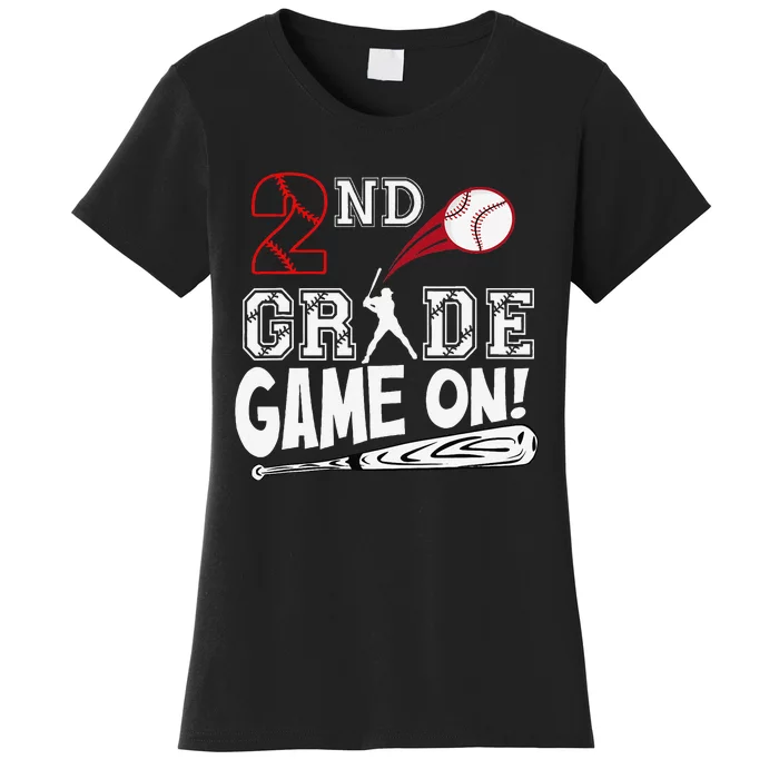 2nd Grade Game On First Day Of School Baseball Second Grade Gift Women's T-Shirt