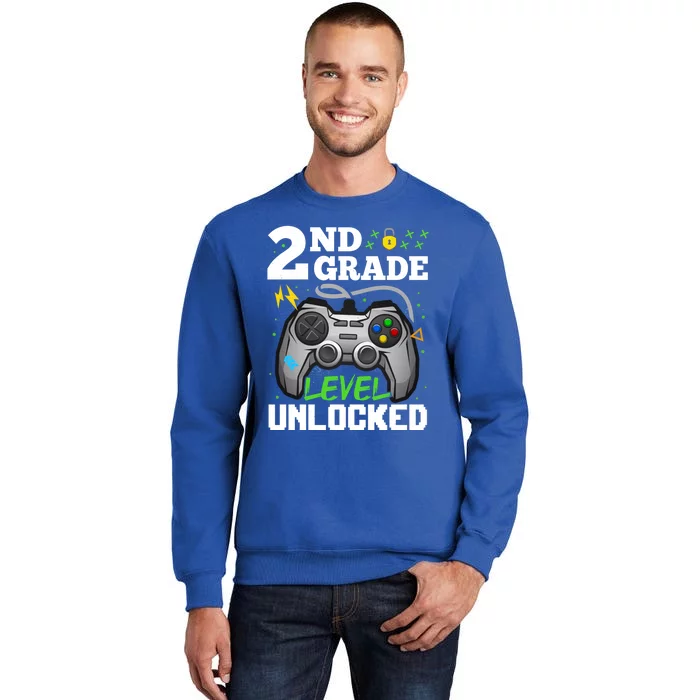 2Nd Grade Level Unlocked Video Game Team Second Grade Gift Sweatshirt