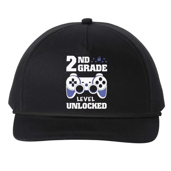 2Nd Grade Level Unlocked Video Gamers First Day Of School Funny Gift Snapback Five-Panel Rope Hat