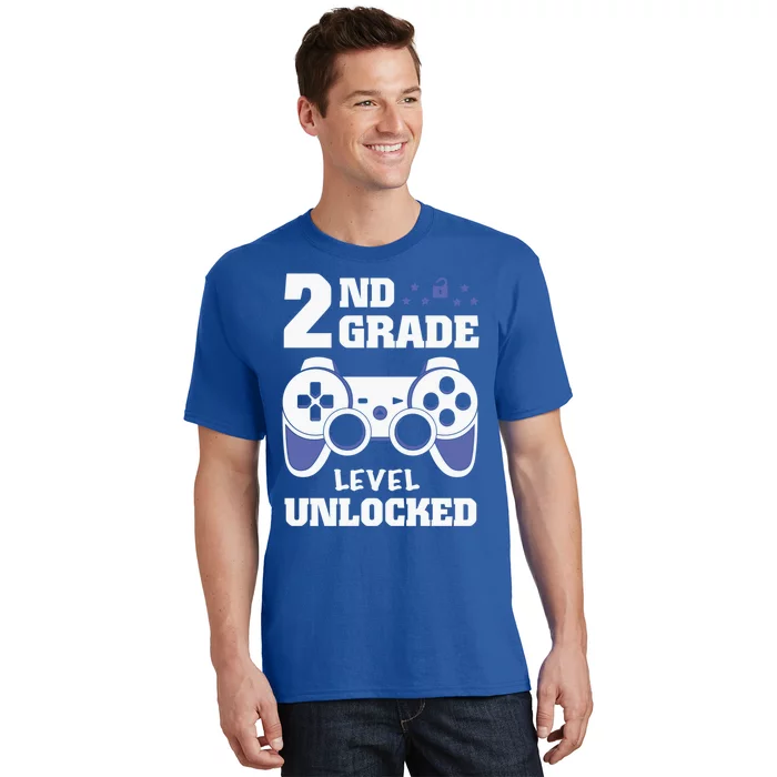 2Nd Grade Level Unlocked Video Gamers First Day Of School Funny Gift T-Shirt