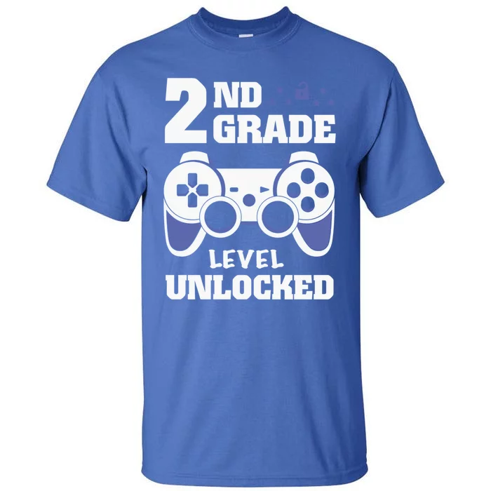 2Nd Grade Level Unlocked Video Gamers First Day Of School Funny Gift Tall T-Shirt