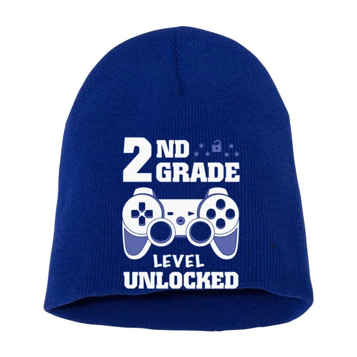 2Nd Grade Level Unlocked Video Gamers First Day Of School Funny Gift Short Acrylic Beanie